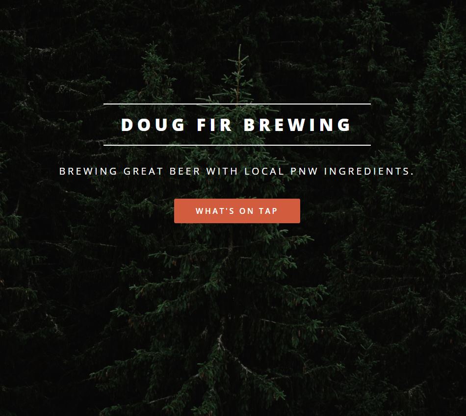 Dour Fir Brewing Snapshot of website